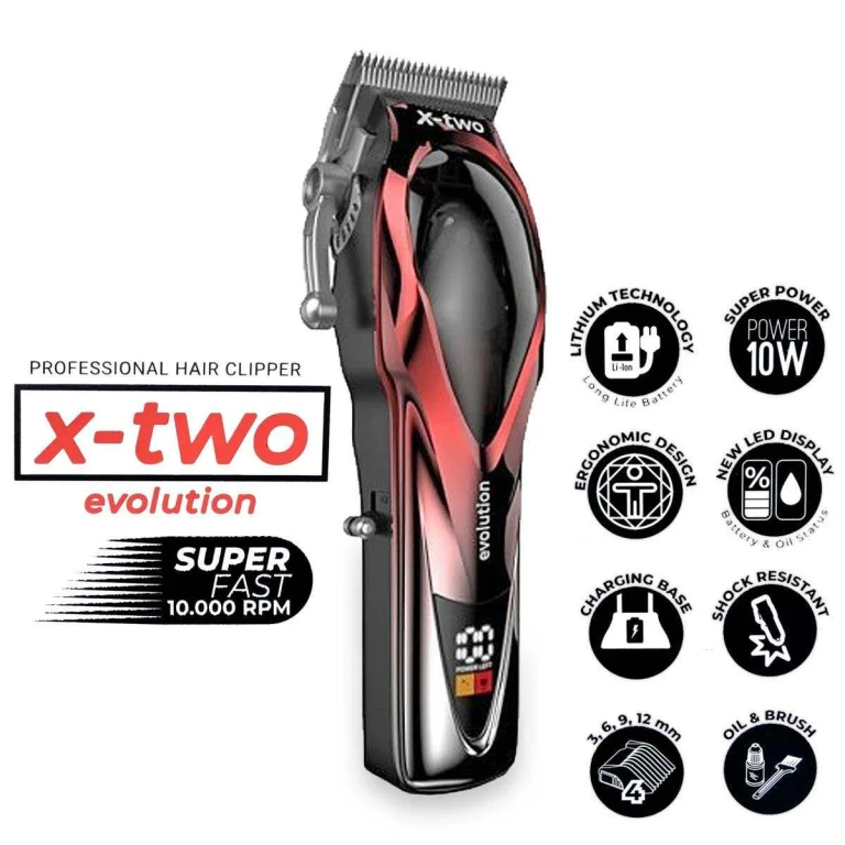 hair clipper g-lux two evolution red fixed head 440 japanese steel