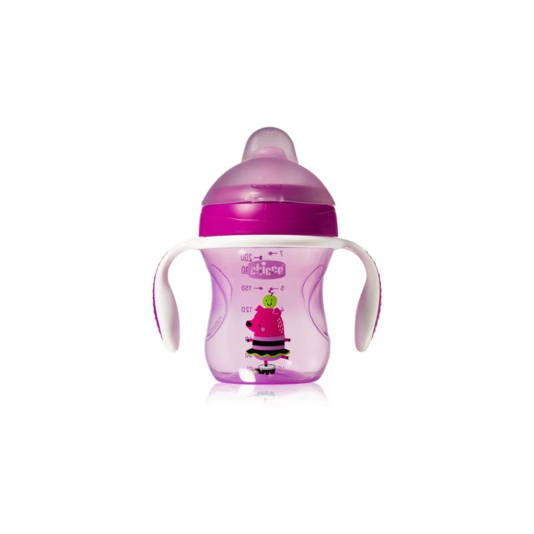 Training drip-free cup with handles purple 6 m+ 200 ml
