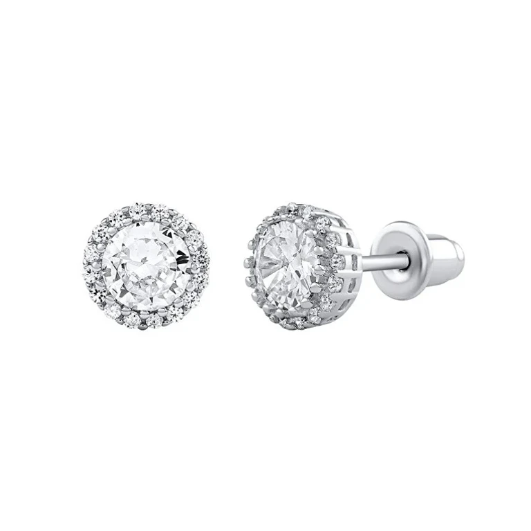 Silver Earrings Aga With Transparent Zirconia Dcc2056235Ew
