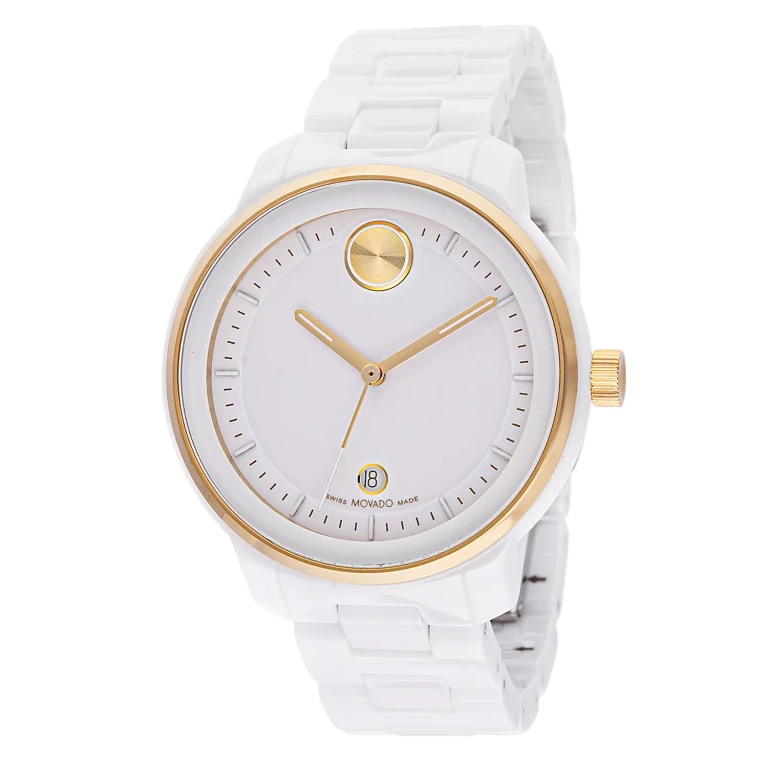 Bold Quartz White Bracelet Watch, 38mm:- White