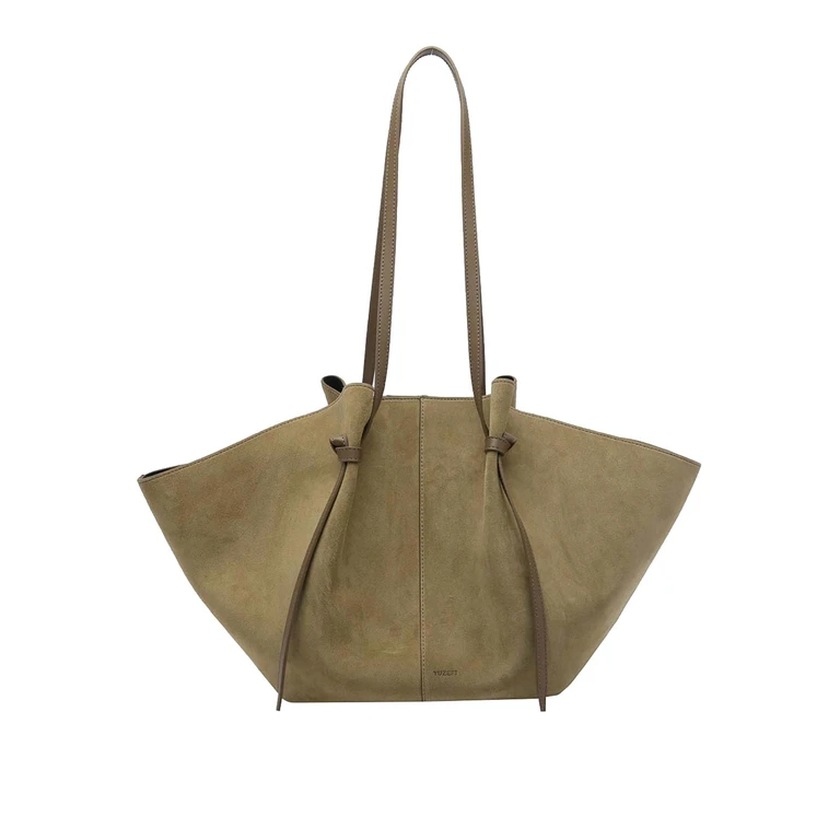 Grand Sac Épaule Mochi en Daim Marron