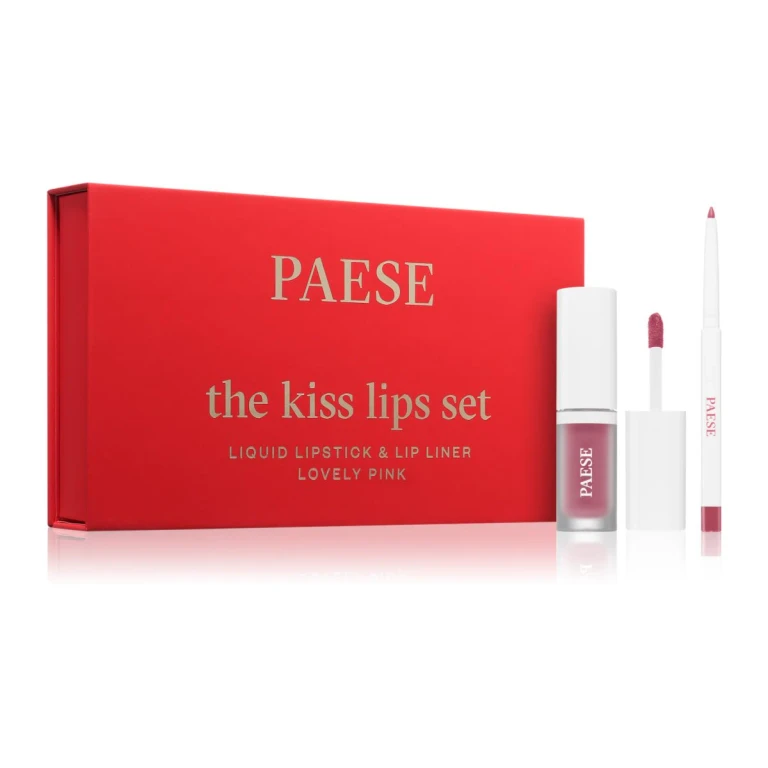 Country The Kiss Lips Set Lovely Pink Gift set color 03 matte liquid lipstick 3.4 ml + lip contouring pencil 0.3 g