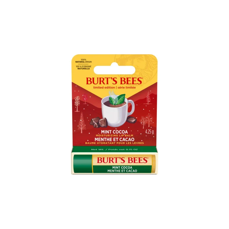 Burt’s Bees Festive Moisturizing Lip Balm Mint Cocoa Flavor 4.25 g