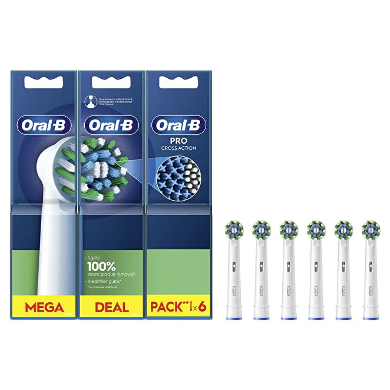 Cross Action Replacement Heads White Eb50, 6 Pieces.