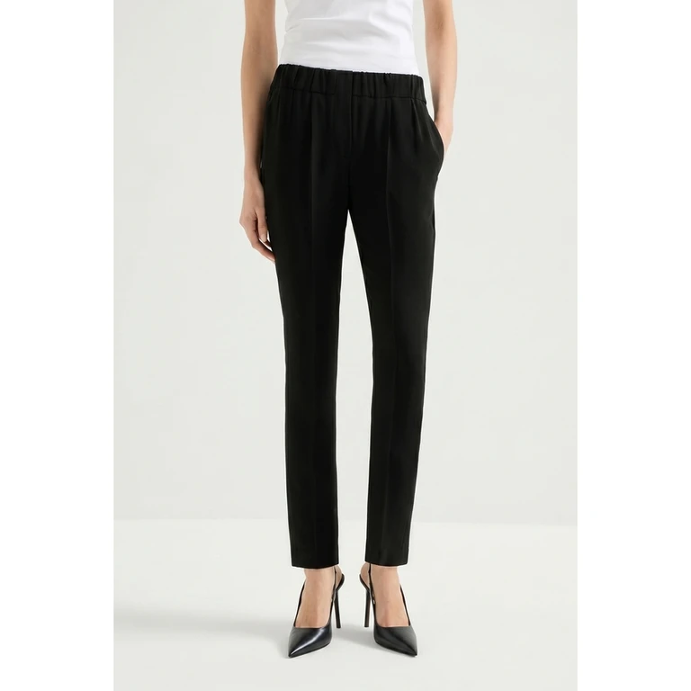 Woblack Silk Blend Tapered Trousers