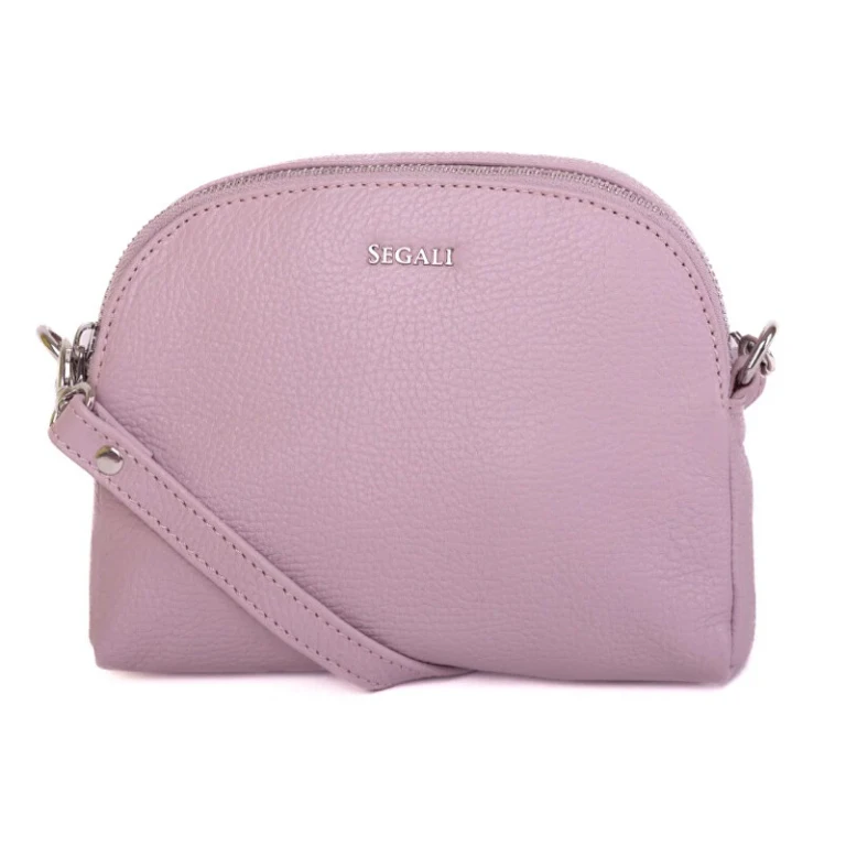 Lilac Leather Crossbody Bag for Women
