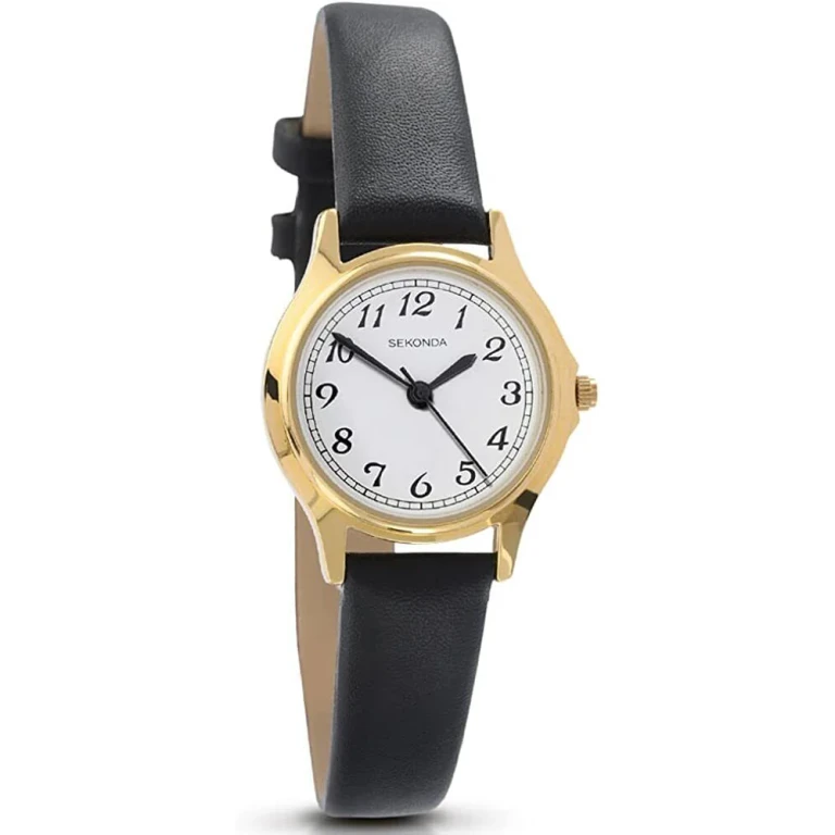 Quartz watch with leather strap 4134 for women