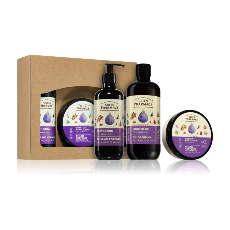 Argan SET gift pack sugar body scrub 200 ml + body milk 400 ml + hydrating shower gel with argan oil 500 ml
