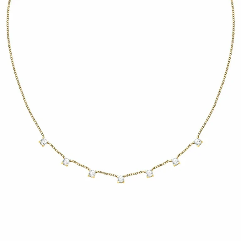 Women's Necklace Gold Plated With Cubic Zirconia Tesori Saiw309