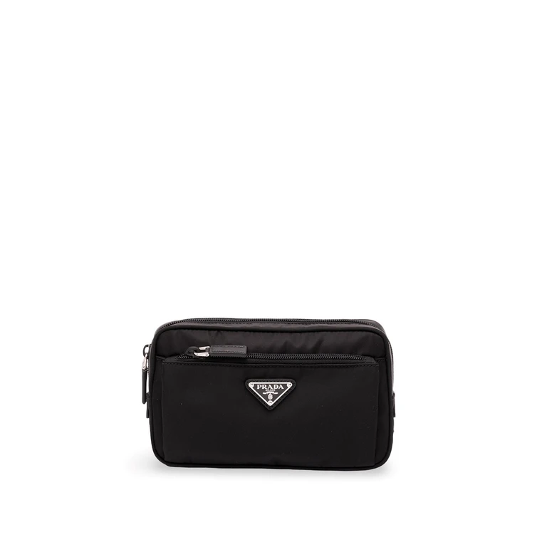 Re-Nylon And Saffiano Leather Belt Bag