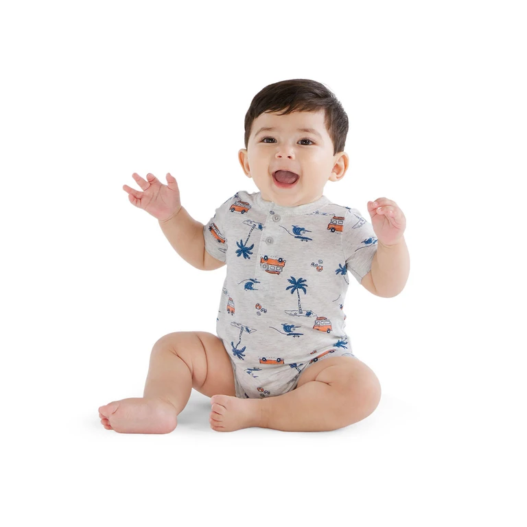 Boys Romper Grey 3M:- Grey, 3M