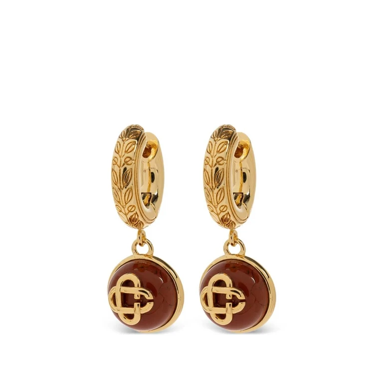Earrings Gold 'Sphere' Ear Hoops