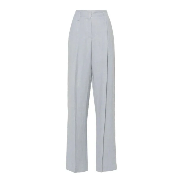 Wolight Blue Linen Blend Trousers