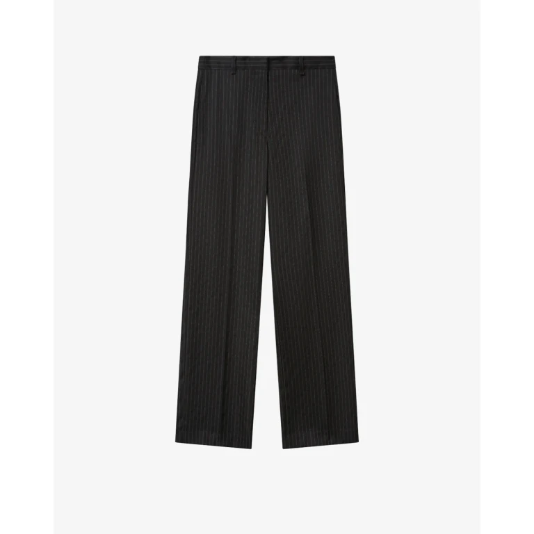 Pantalon plissé en laine Isabel Marant noir