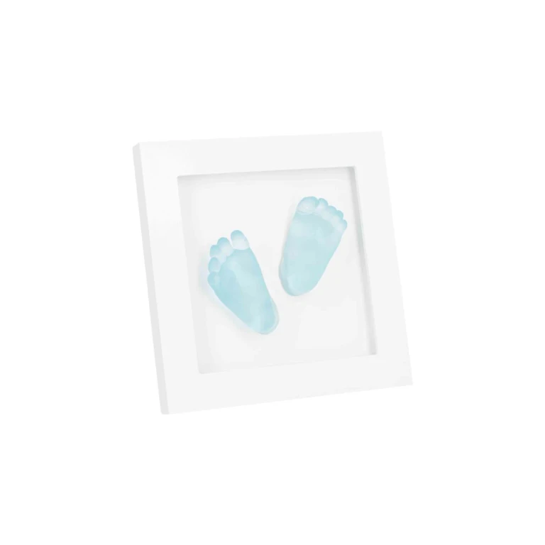 Crystal Memories DeLuxe 3D Frame Handprint & Footprint white newborn footprint set