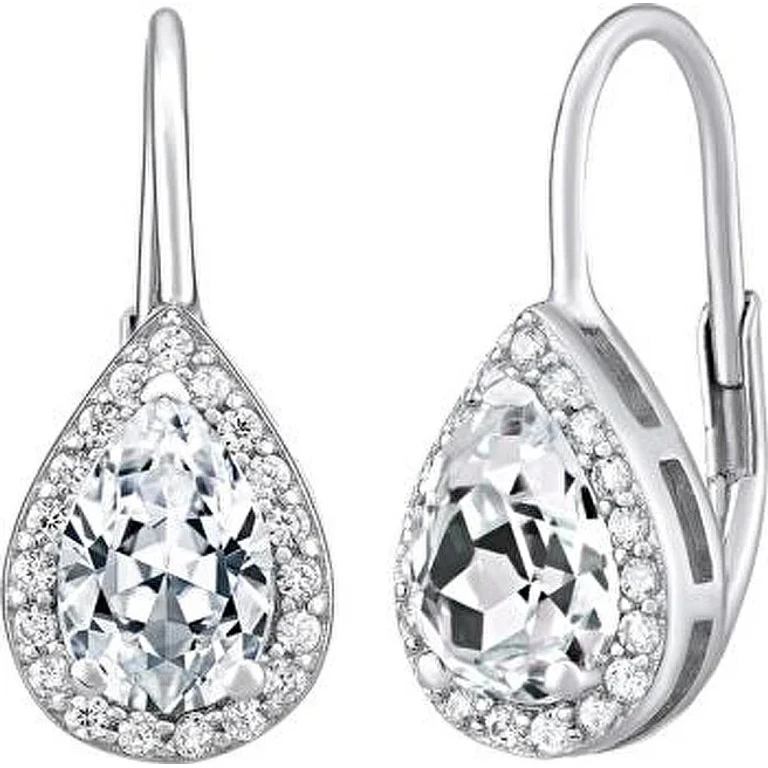 Orianna Silver Drop Earrings with Zirconia Lps0341Sr