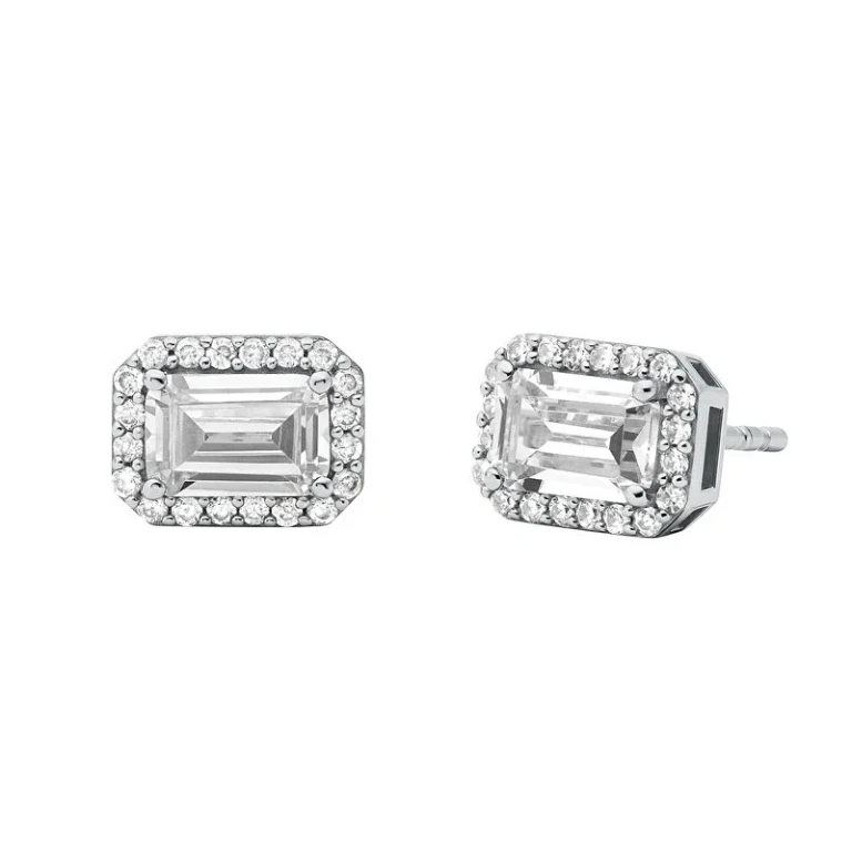 Sparkling Silver Earrings with Brilliance Zirconia Mkc1724Cz040