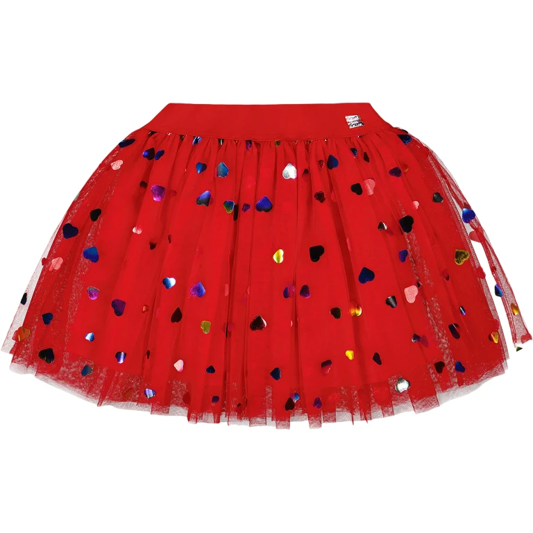 Tulle Skirt with Iridescent Heart Confettis - Little Girl