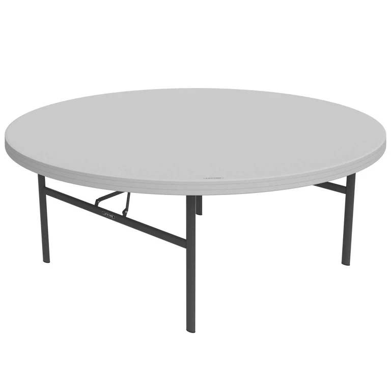 72' Round Commercial Grade Folding Table, White Granite - 1 pack:- 1 pack