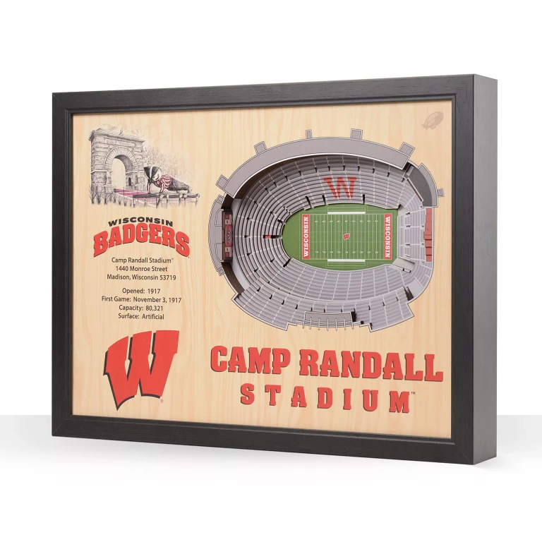 Wisconsin Badgers 25-Layer Football Stadium View 3D Wall Art