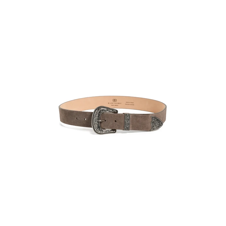 Frank Suede Belt Elephant Silver L