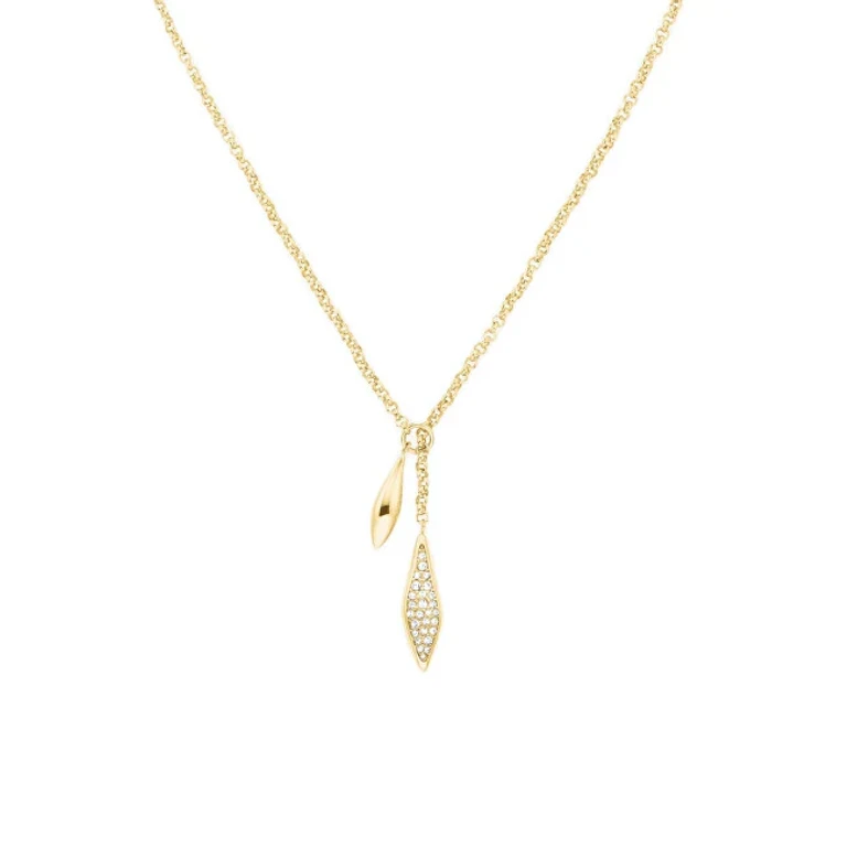Flexible Gold-Plated Necklace with Pavé Crystals Jnplg-J1233