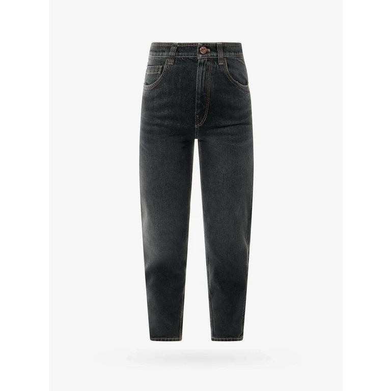 Black Denim Tapered Trousers