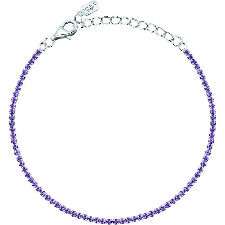 Silver Tennis Bracelet With Pink Zirconia Silver Lps05Awv64
