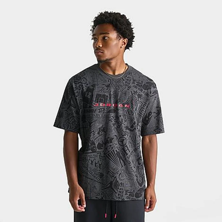 Camiseta Jordan Brooklyn Laser Graphic en Black/University Red