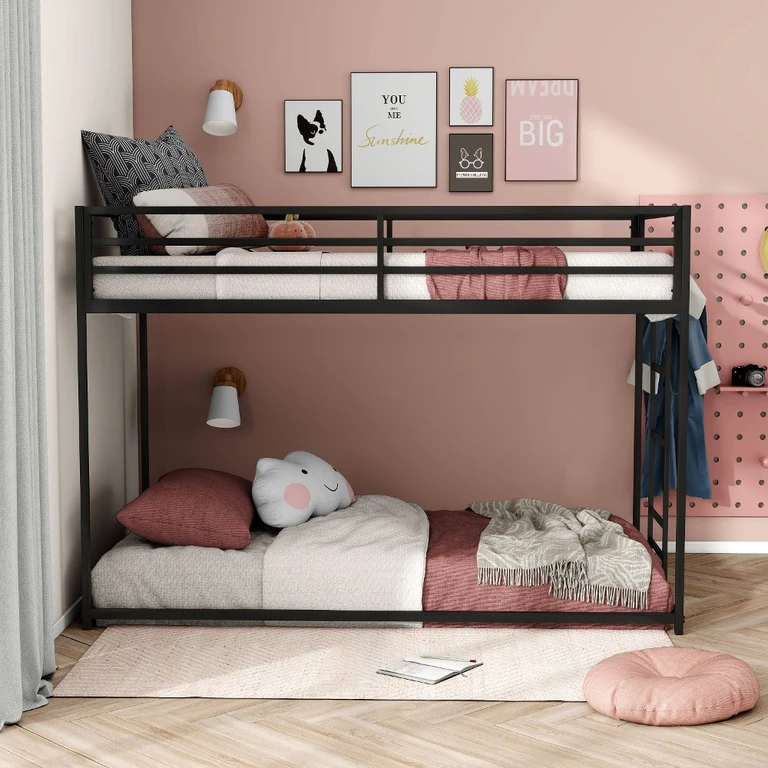 Jackson Black Metal Twin over Twin Low Profile Bunk Bed