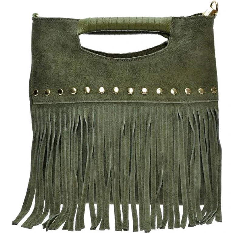 Women's Leather Handbag verde military