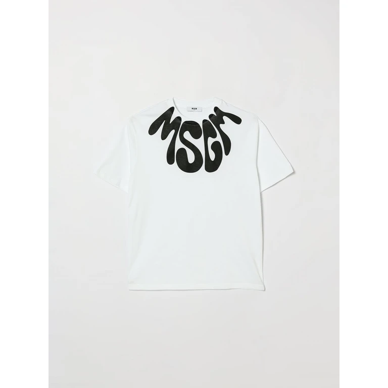 MSGM Kids Cotton T-Shirt with Logo (S6MSJUTH222001/01)