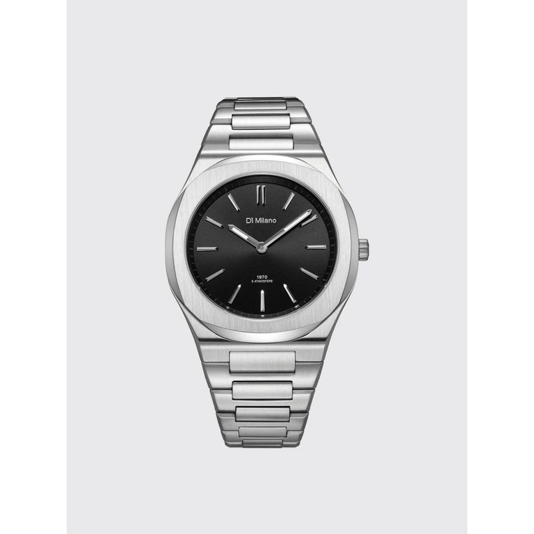 Groovy Black Stainless Steel Watch with Quartz Movement (D1UHBJ01GROOVYBLACK)