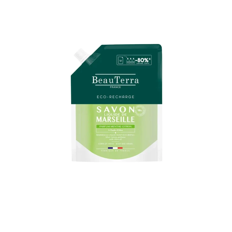 Refill of Marseille soap Beauterra Mint and Lemon 900 ml