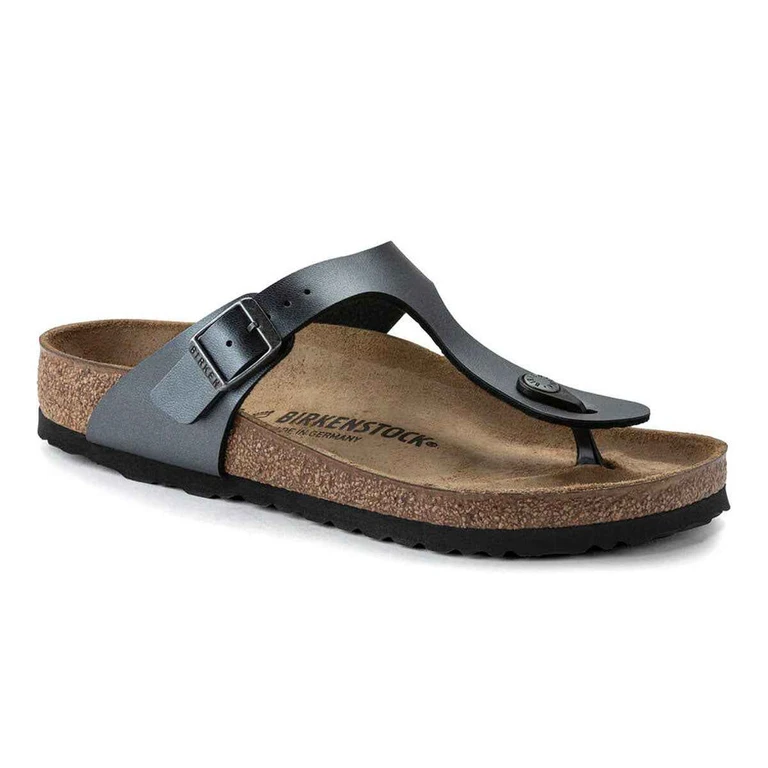 Gizeh Birko-Flor Metallic Black Sandals
