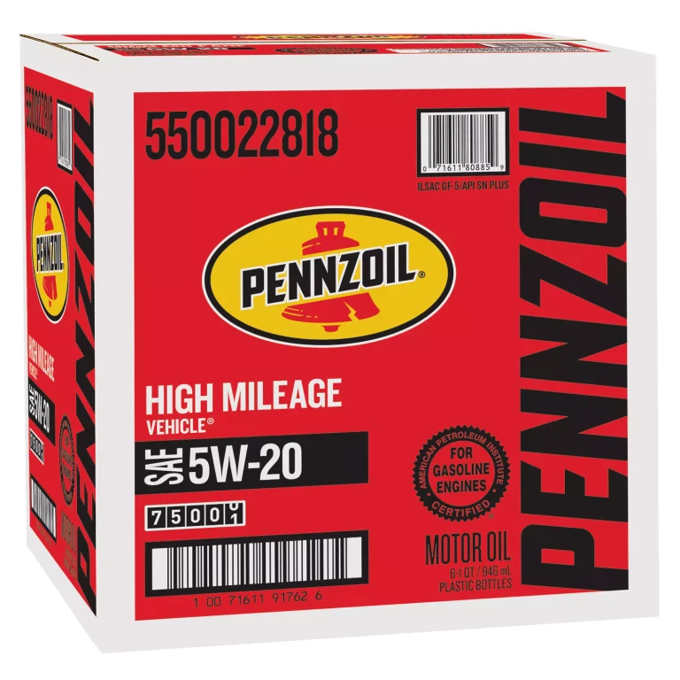 High Mileage SAE 5W-20 Motor Oil 6-pack/1 quart bottles