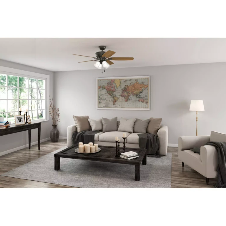 Hunter 52' Amberlin Indoor Ceiling Fan with LED Light and Pull Chain - New Bronze:- New Bronze