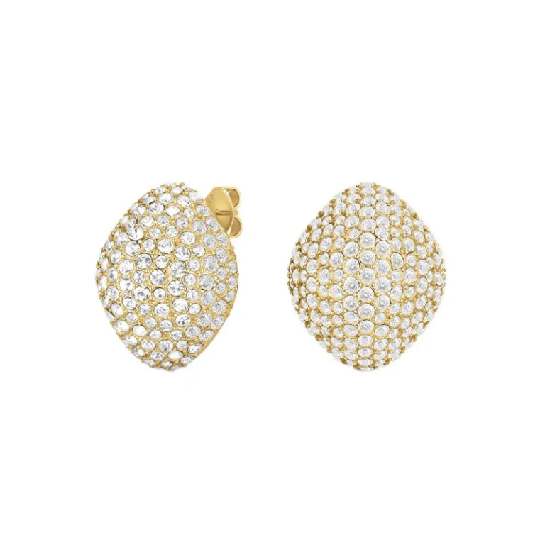 Sparkling Gold-Plated Earrings with Pavé Crystals Jepbg-J1222