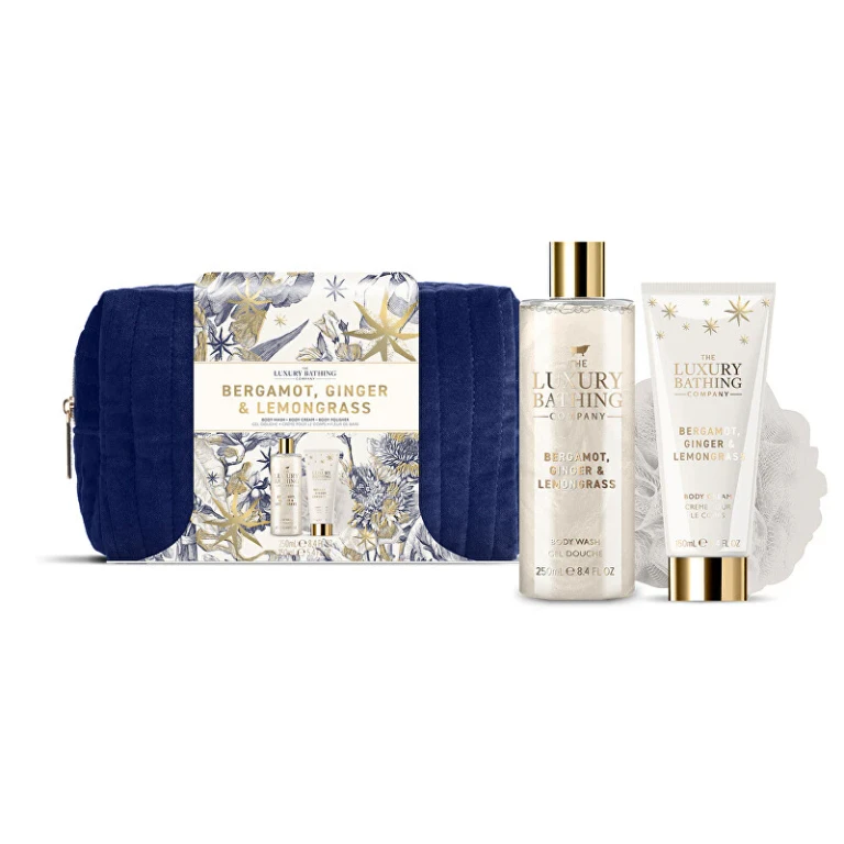 Gift Set For Body Care In Una Bergamot, Ginger And Citronella Makeup Bag 3 Pieces
