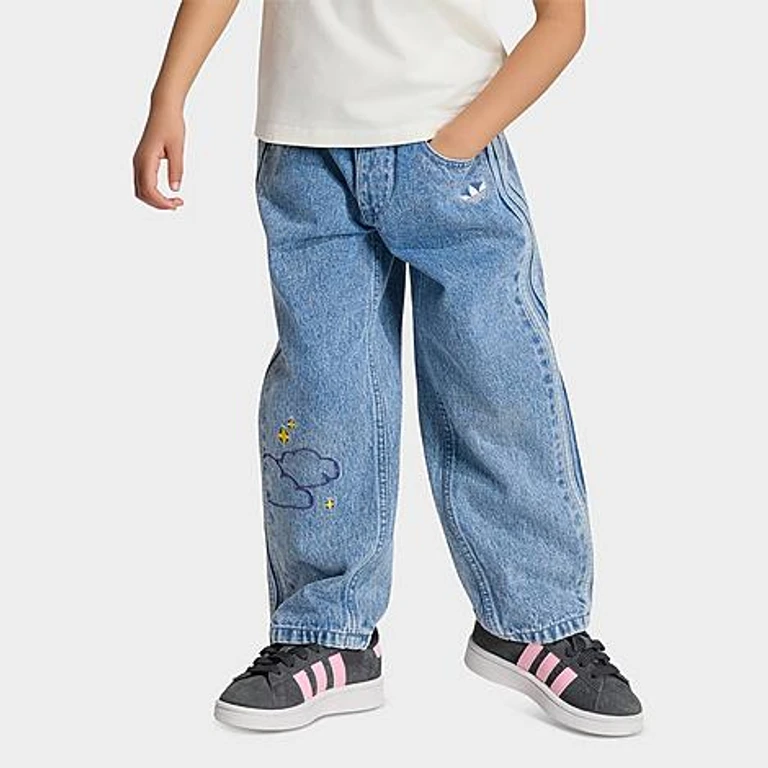 Girls' Little Kids Originals x Care Bears Loose Denim Jeans in Light Denim Size: XXS