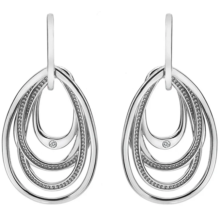 Vintage Drop Chandelier Silver Earrings with Diamonds De496