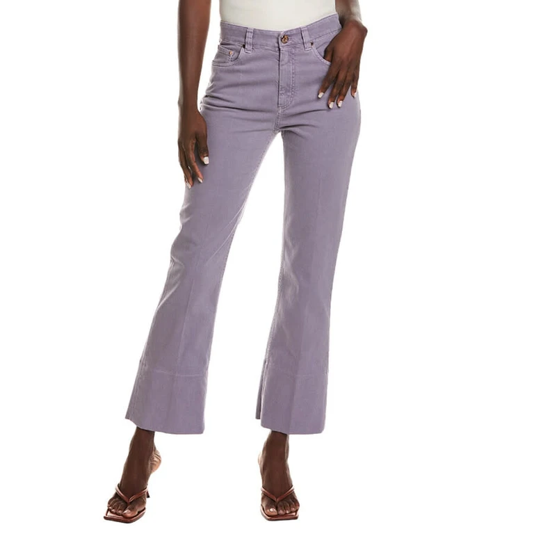 Lavender Flared Denim Trousers