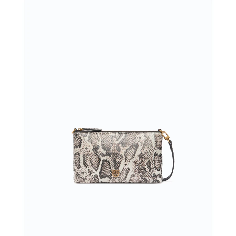Pochette à bandoulière Mini Flat Horizontal en cuir embossé python