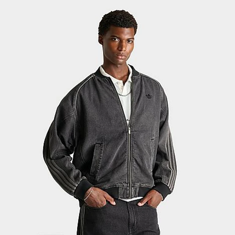 Men's Originals SST Denim Track Top in True Black Denim Size: Small