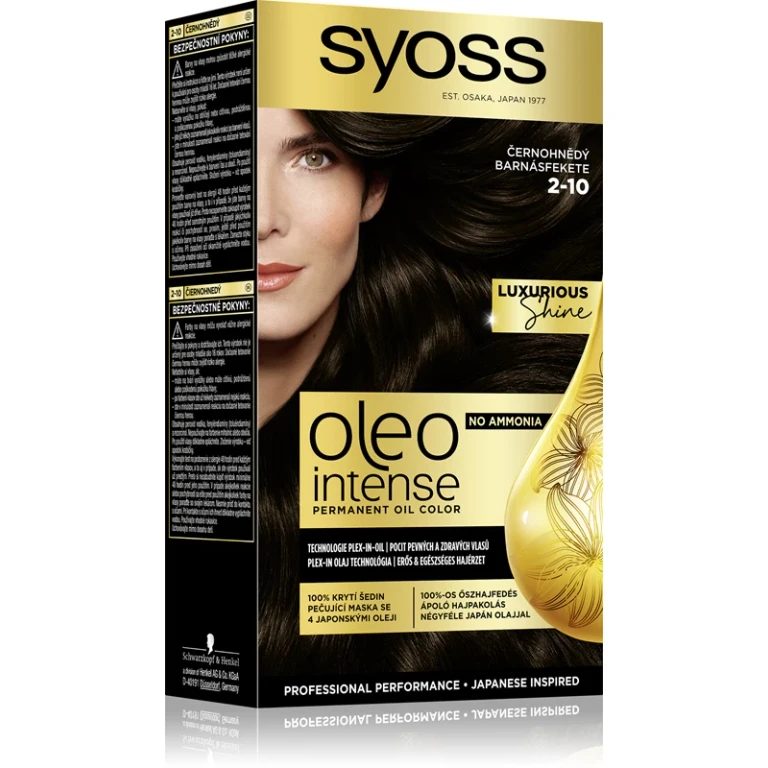 Oleo Intense permanent hair dye with oil color 2-10 Black brown