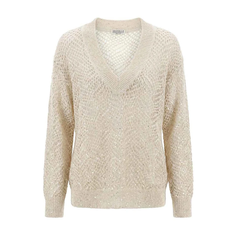 Cashmere-Pullover mit Ajourmuster