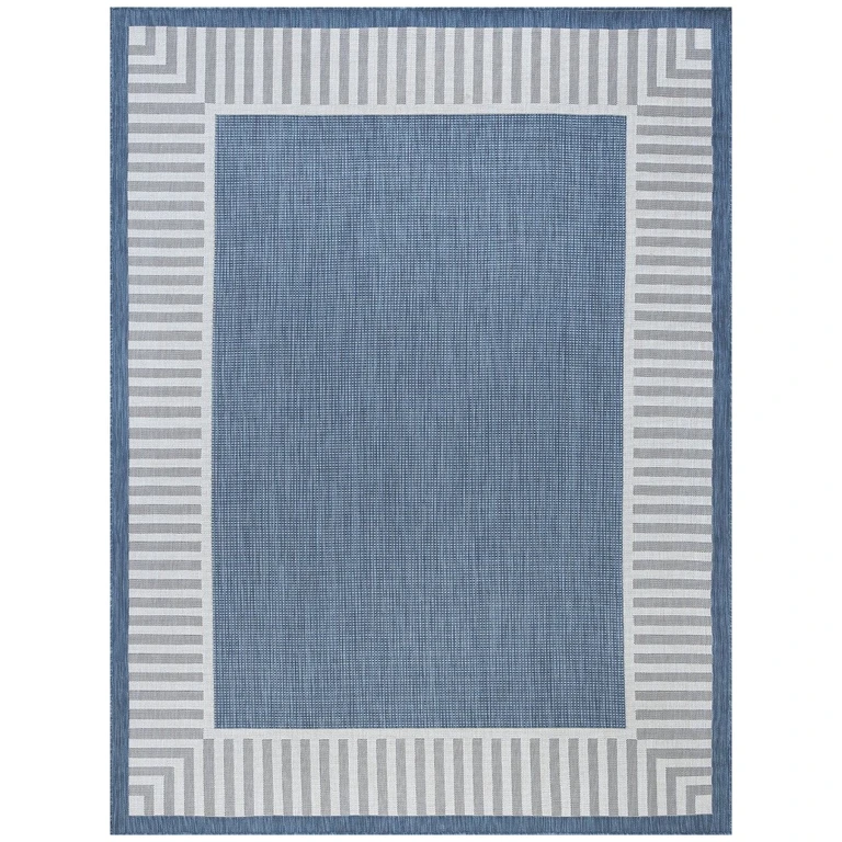 Elgin 9 x 12 Blue Indoor-Outdoor Area Rug