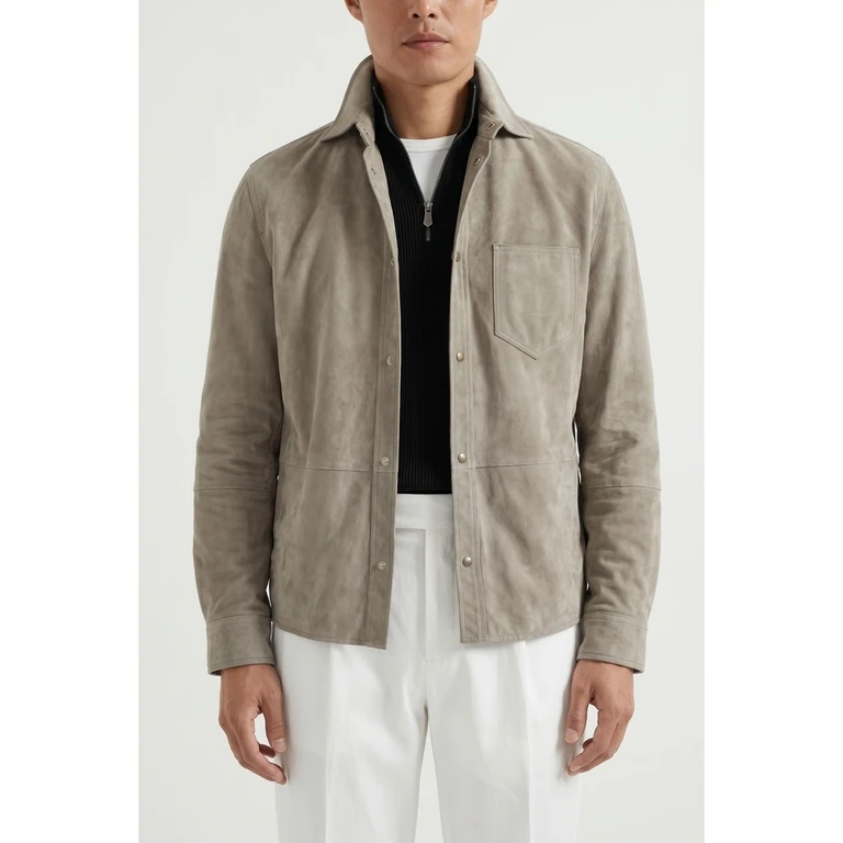 Light Brown Suede Relaxed Jacket