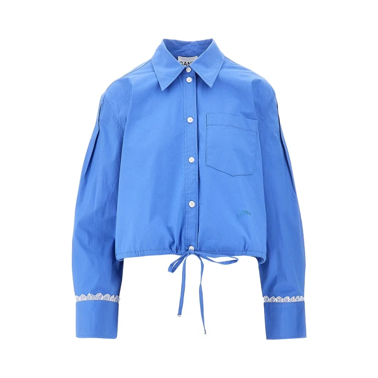 Poplin shirt with logo embroidery Woman 36