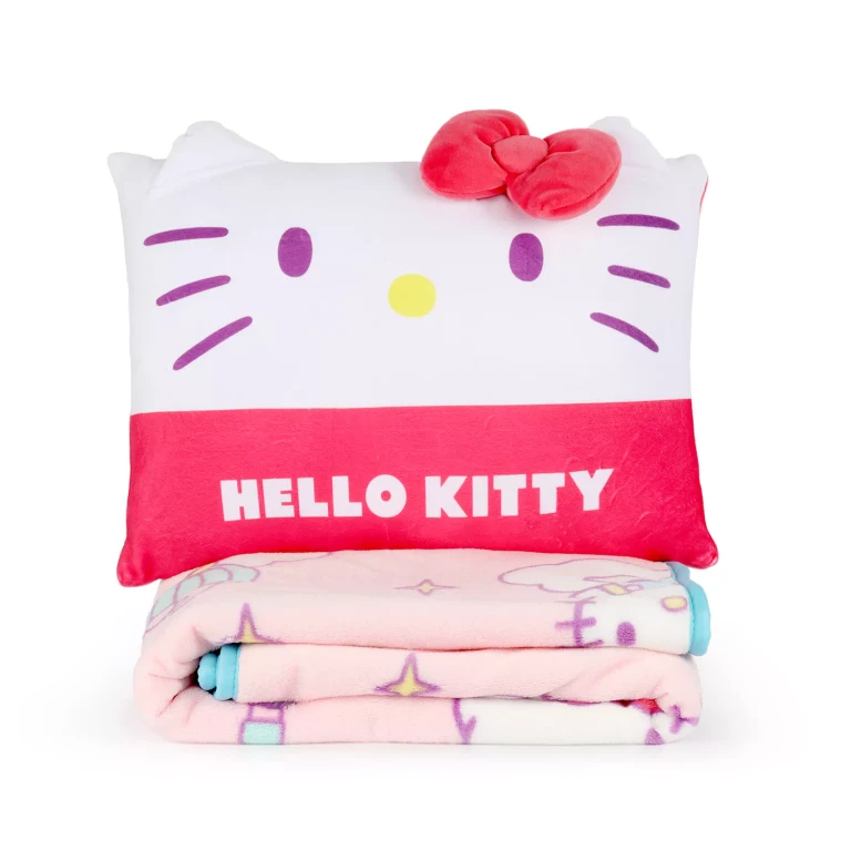 Hello Kitty 2 Piece Character Pillow and Throw Set:- Hello Kitty
